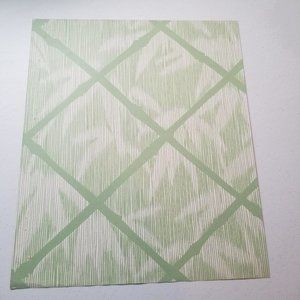 Vintage Wallpaper Sample Sheet Green Bamboo Trimz 4596 Craft Supply Dollhouse